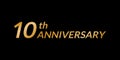 10 years anniversary logo. 10th birthday celebration golden icon. Vector illustration Royalty Free Stock Photo